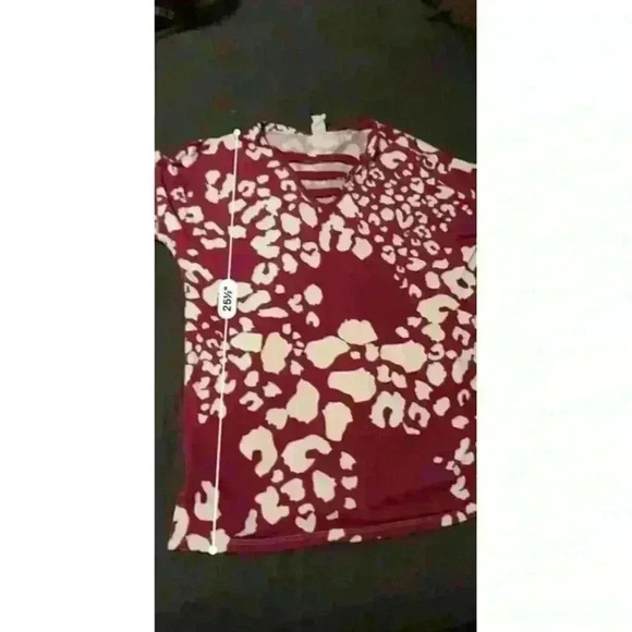 Honeyme Leopard Print Lightweight Top Long Sleeve Size Small Oversized - Picture 3 of 5